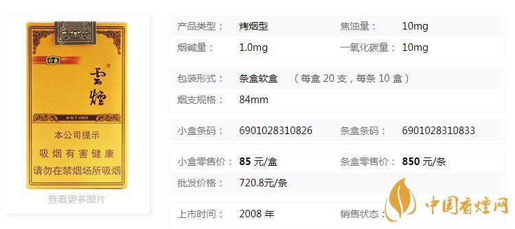 云煙軟禮印象小盒多少錢一包？云煙軟禮印象小盒價格2020