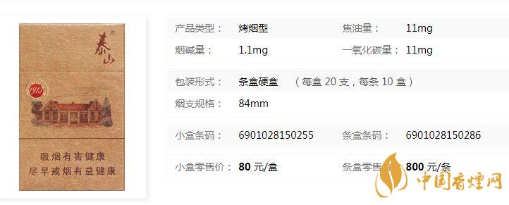 泰山1913香煙多少錢一盒？泰山1913各地價格表查詢2020